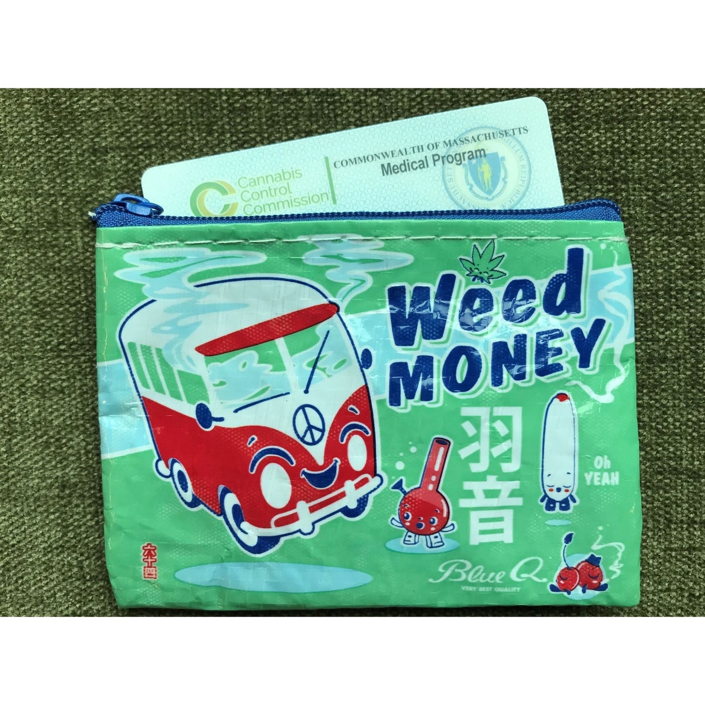 Weed Money Recycled Material Cool Coin Purse | Recycled Material | 3"h x 4"w | BlueQ at GetBullish
