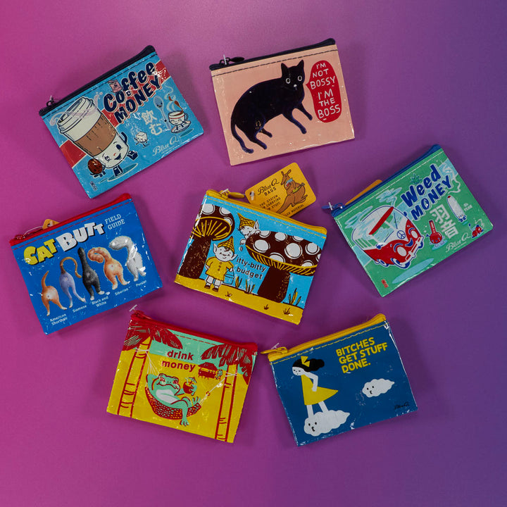 Weed Money Recycled Material Cool Coin Purse | Recycled Material | 3"h x 4"w | BlueQ at GetBullish