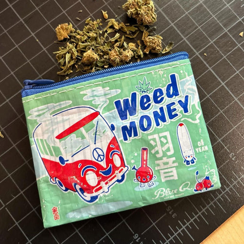 Weed Money Recycled Material Cool Coin Purse | Recycled Material | 3"h x 4"w | BlueQ at GetBullish