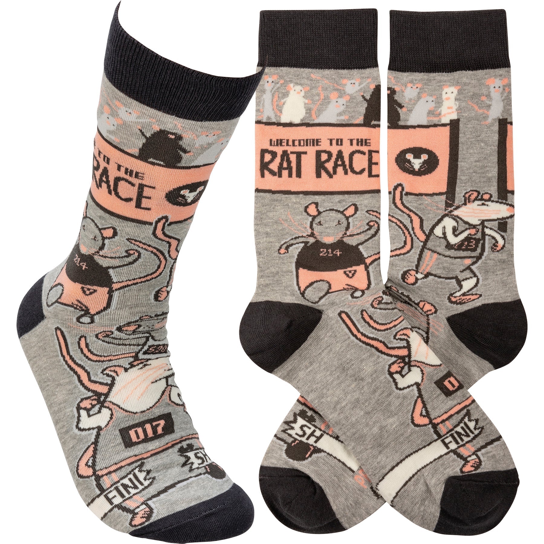 Welcome To The Rat Race Funny Socks in Gray | Unisex