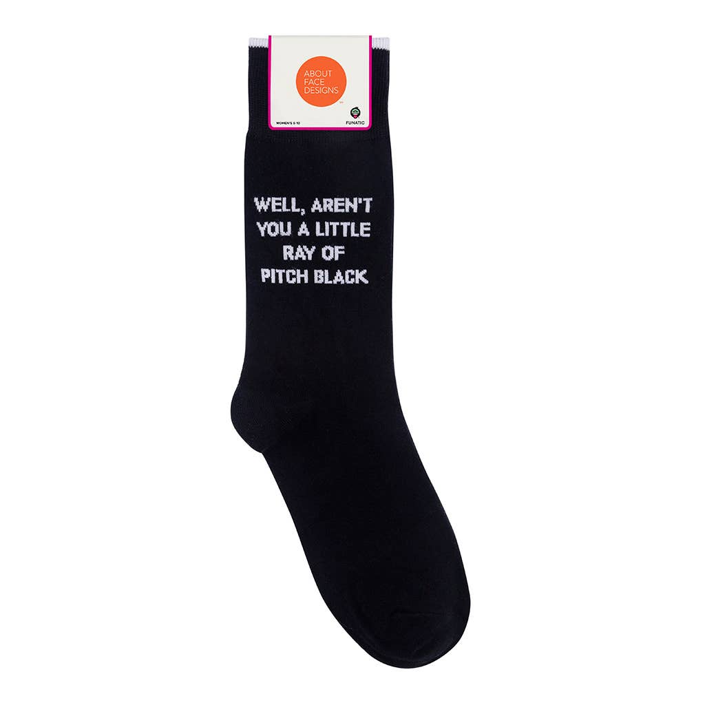Well Aren't You A Little Ray Of Pitch Black Socks | Funny Statement Unisex Socks