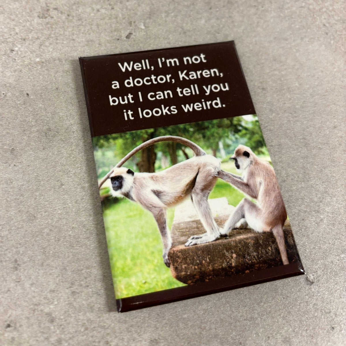 Well I'm Not a Doctor, Karen, But I Can Tell You It Looks Weird Funny Monkey Magnet | Humor Fridge Magnet