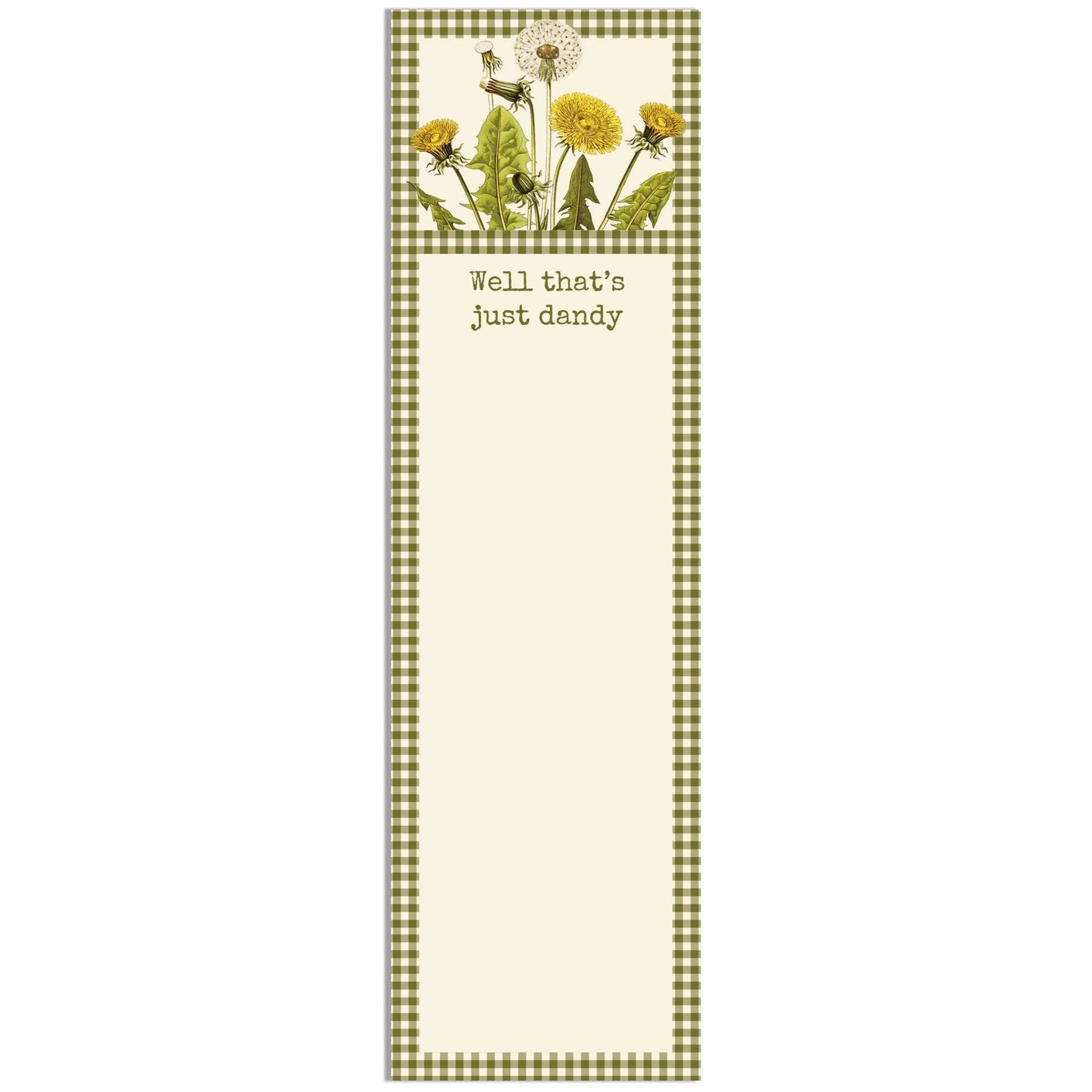 Well That’s Just Dandy Magnetic List Pad | Dandelion Floral Grocery Notepad