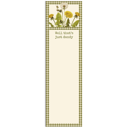 Well That’s Just Dandy Magnetic List Pad | Dandelion Floral Grocery Notepad