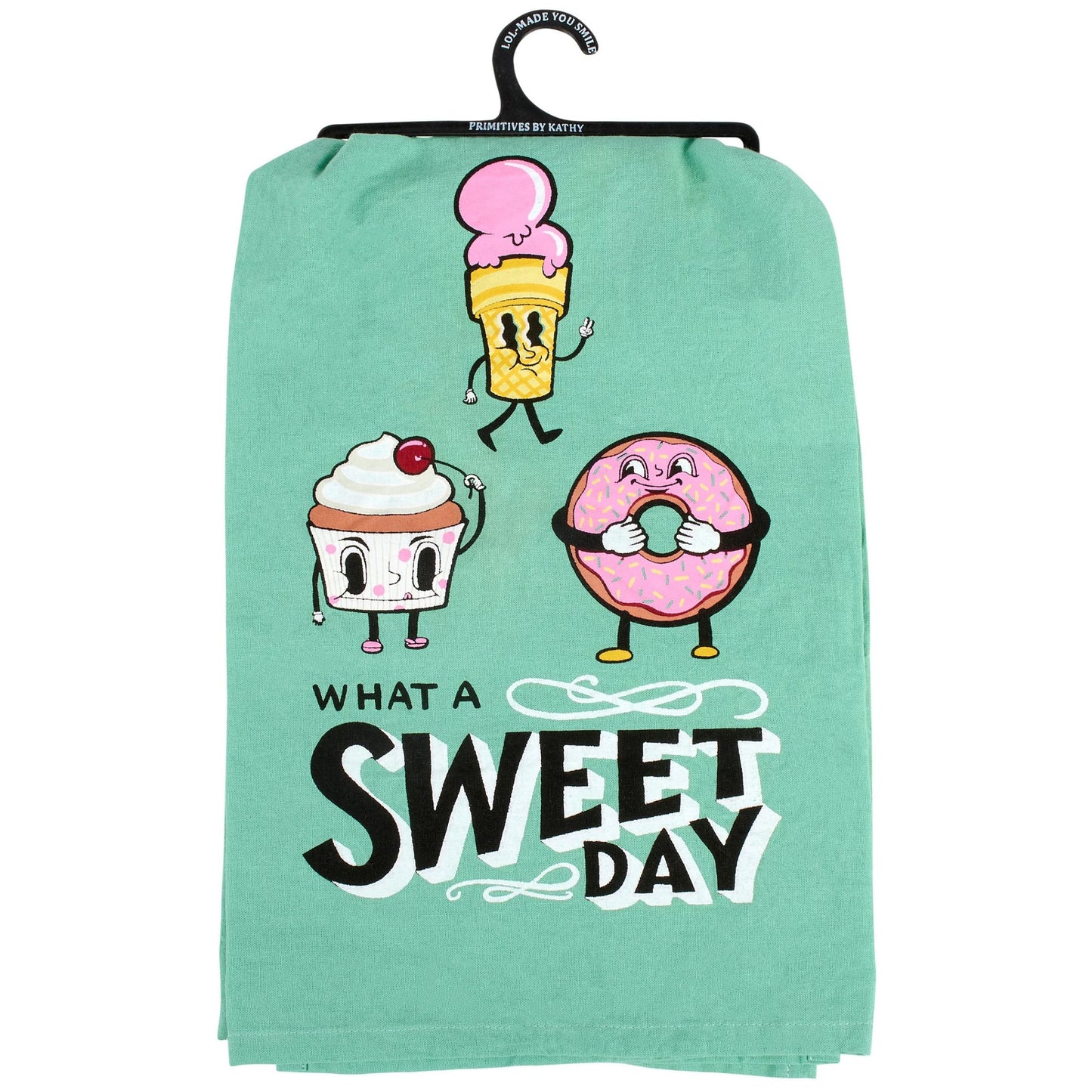 What A Sweet Day Kitchen Towel | Cute Farmhouse Dish Towel | Cotton Kitchen Decor Gift