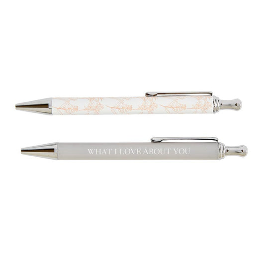 What I Love About You Pen Set of 2 | Giftable Pens in Box | Refillable