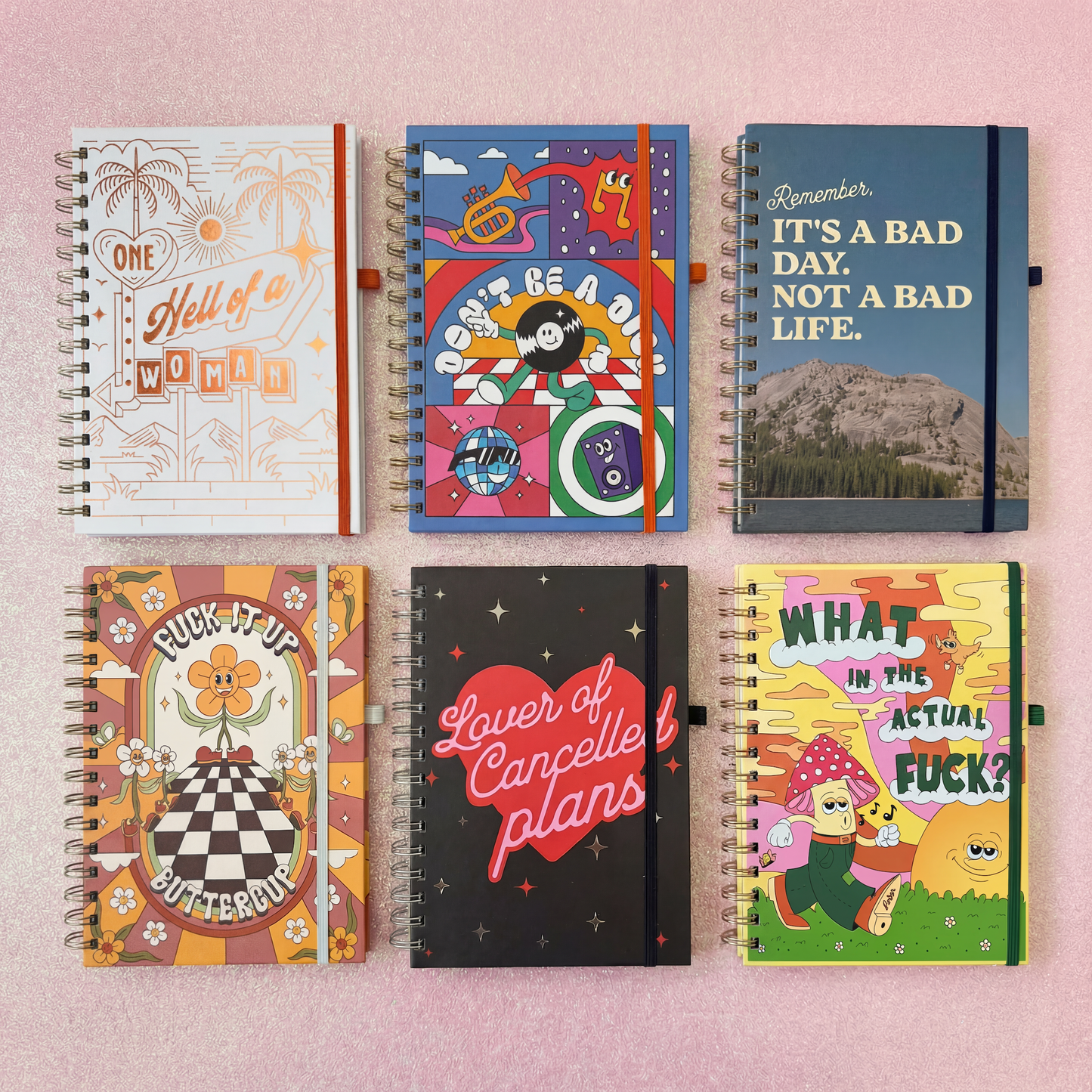 What In The Actual Fuck Journal with Matching Pen | Groovy Mushroom Motif