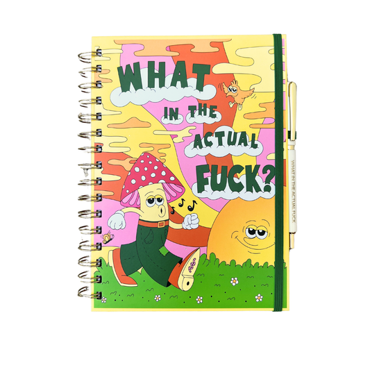 What In The Actual Fuck Journal with Matching Pen | Groovy Mushroom Motif