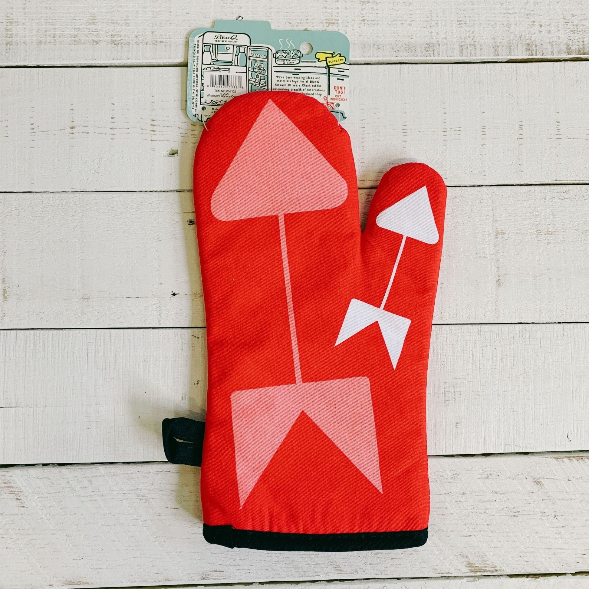 Whatever Happens We're Eating It Oven Mitt In Red | Kitchen Thermal Single Pot Holder | BlueQ at GetBullish