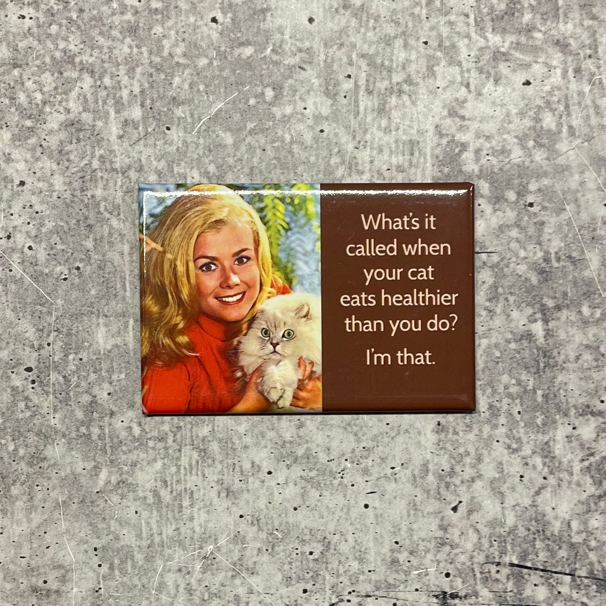 What's It Called When Your Cat Eats Healthier Than You Do? I'm That Rectangular Magnet | Funny Fridge Magnetic Surface Decor