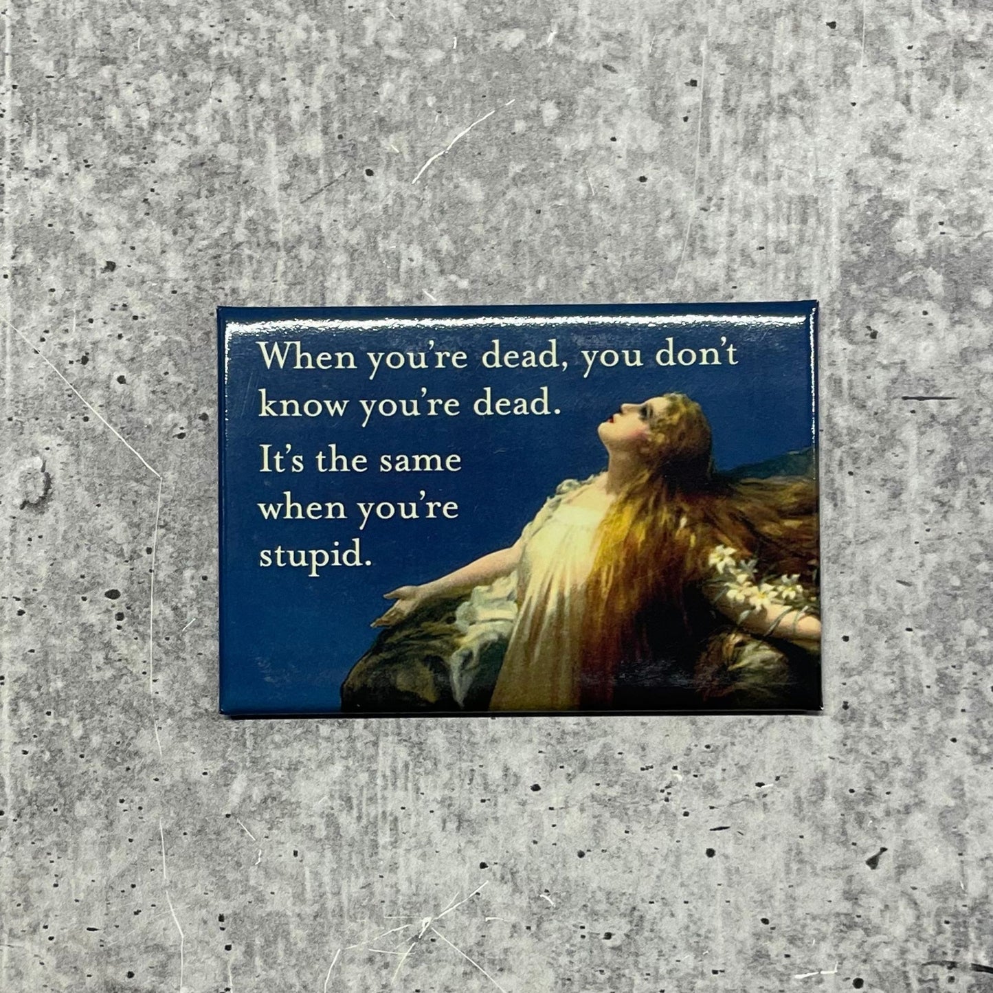 When You're Dead You Don't Know You're Dead It's The Same When You're Stupid Rectangular Fridge Magnet
