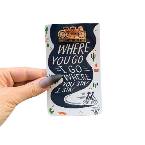 Where You Go I Go - Where You Stay I Stay Enamel Pin in Tandem Bike