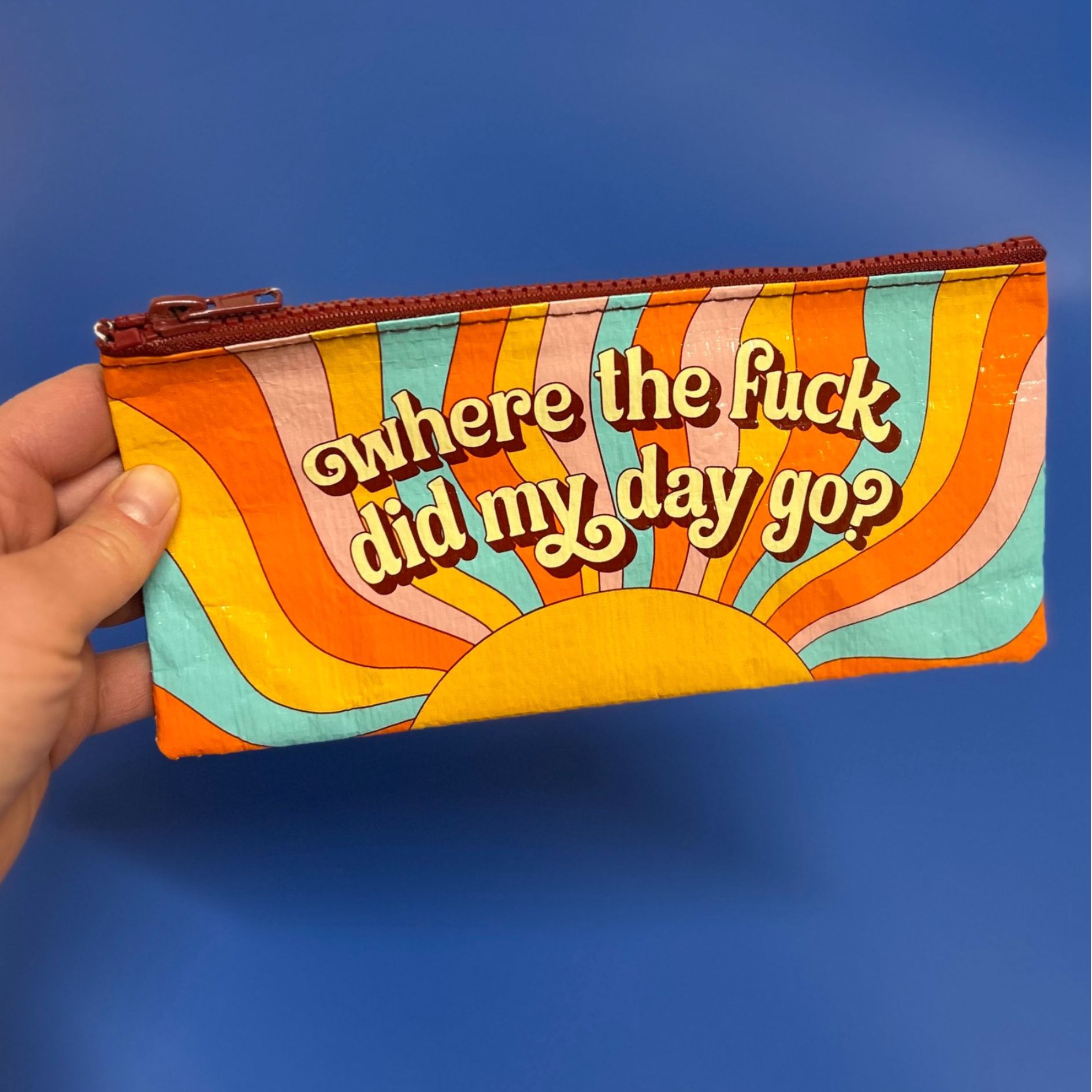 Where'd The Fuck Did My Day Go Pencil Case | 4.25" x 8.5" | BlueQ at GetBullish