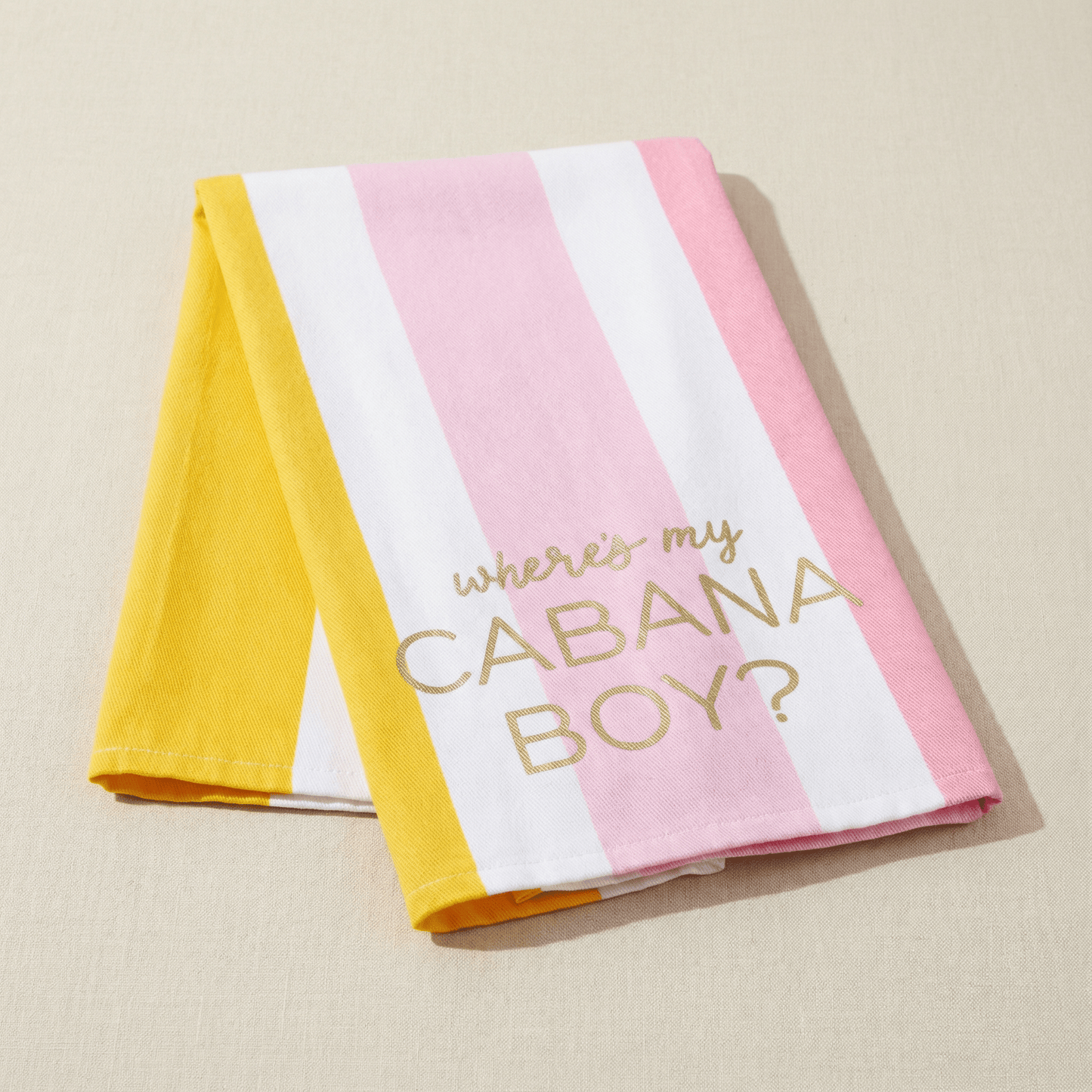 Where's My Cabana Boy Tea Towel in Multicolor Stripes | Cotton Kitchen Hand Dish Cloth | 28" L x 18"