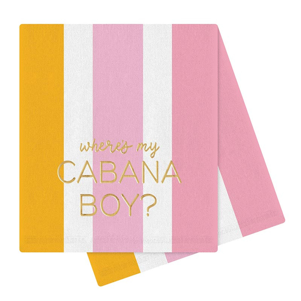 Where's My Cabana Boy Tea Towel in Multicolor Stripes | Cotton Kitchen Hand Dish Cloth | 28" L x 18"