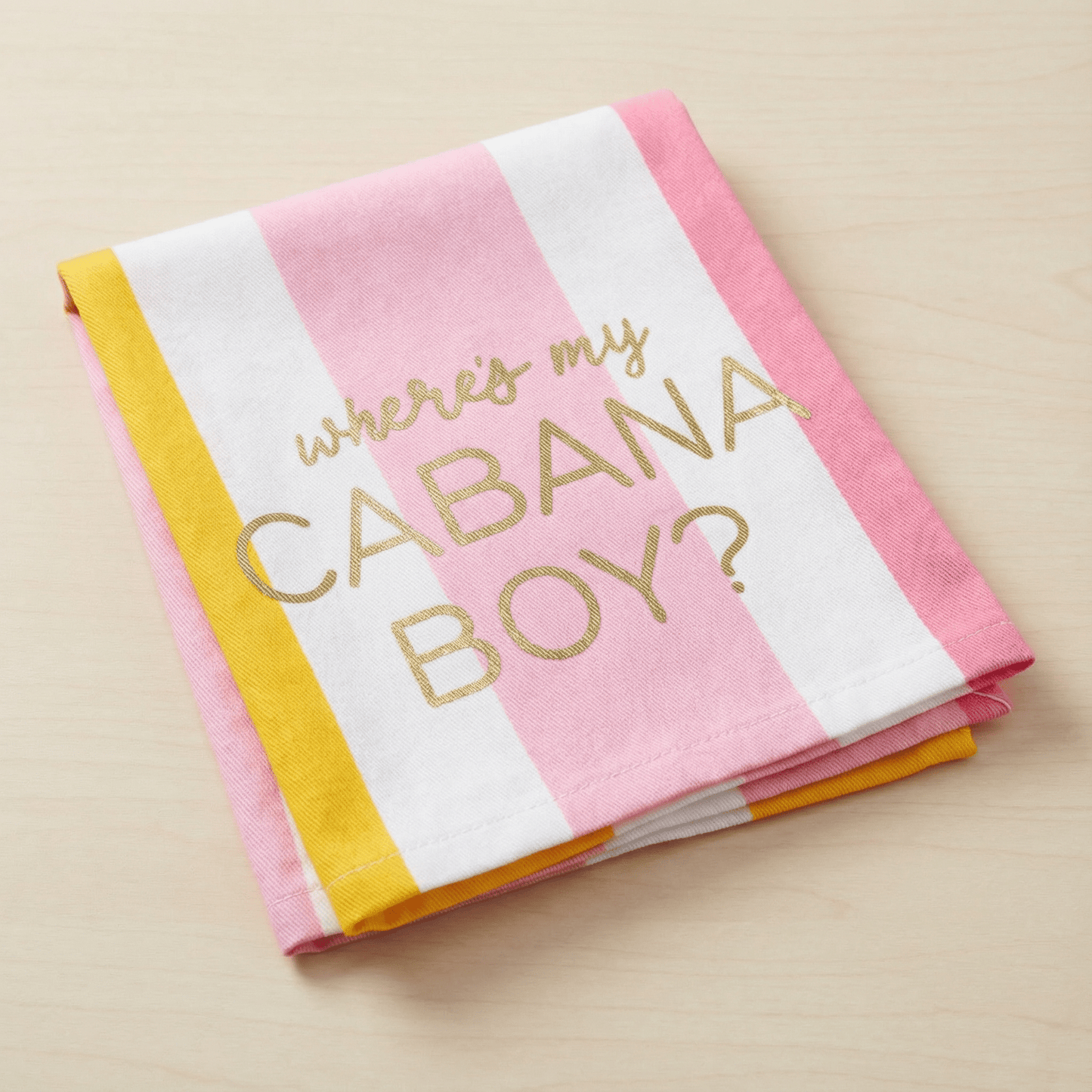Where's My Cabana Boy Tea Towel in Multicolor Stripes | Cotton Kitchen Hand Dish Cloth | 28" L x 18"