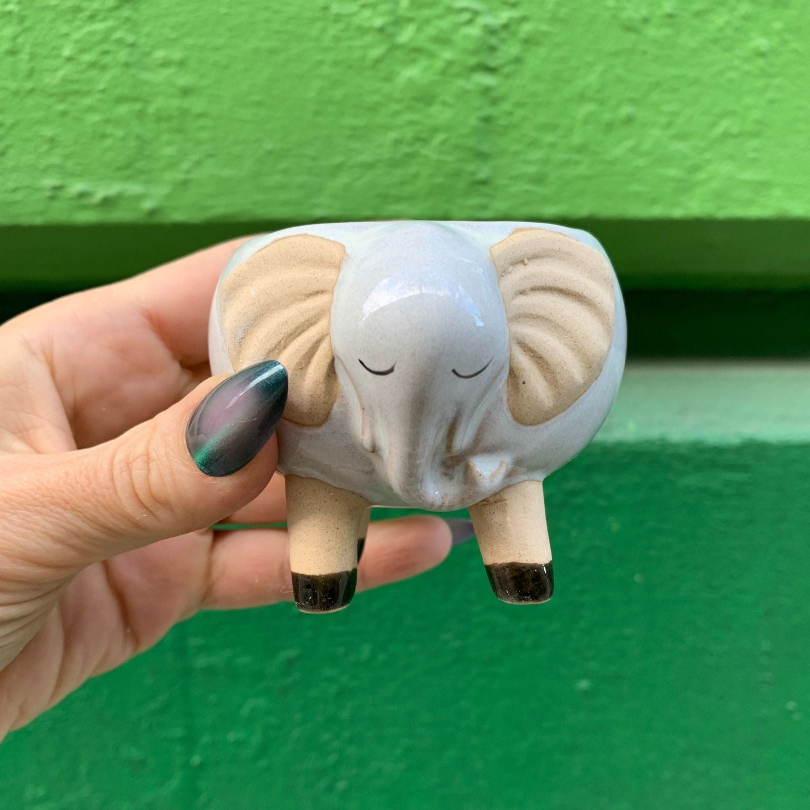 White Elephant Pot | Decorative Succulents Ceramic Planter | 2.5" Tall