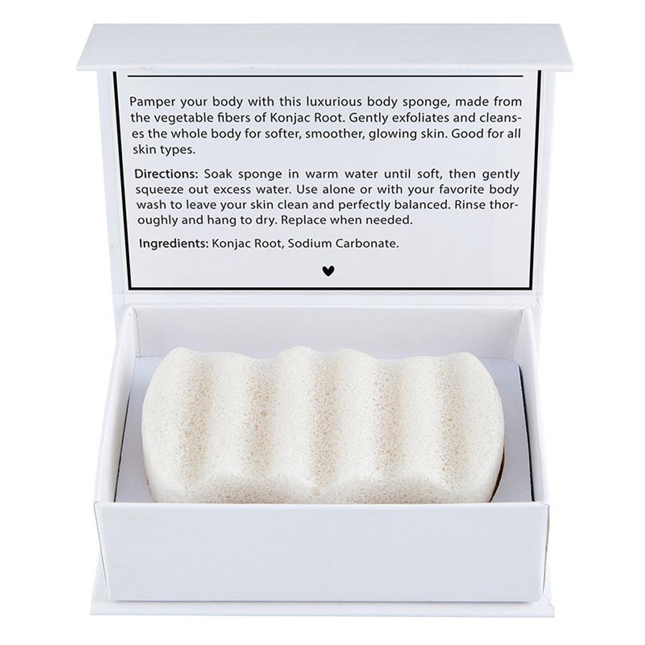 White Konjac Body Sponge | All-Natural Scrub Sponge Detoxify Exfoliate Skin