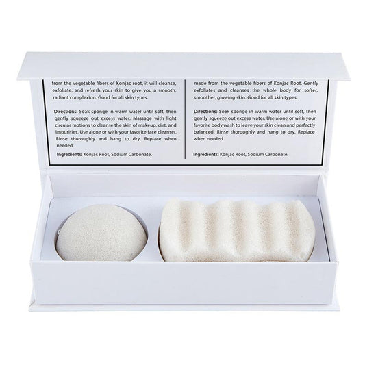 White Konjac Sponge Set | Detoxify Exfoliate Skin Care