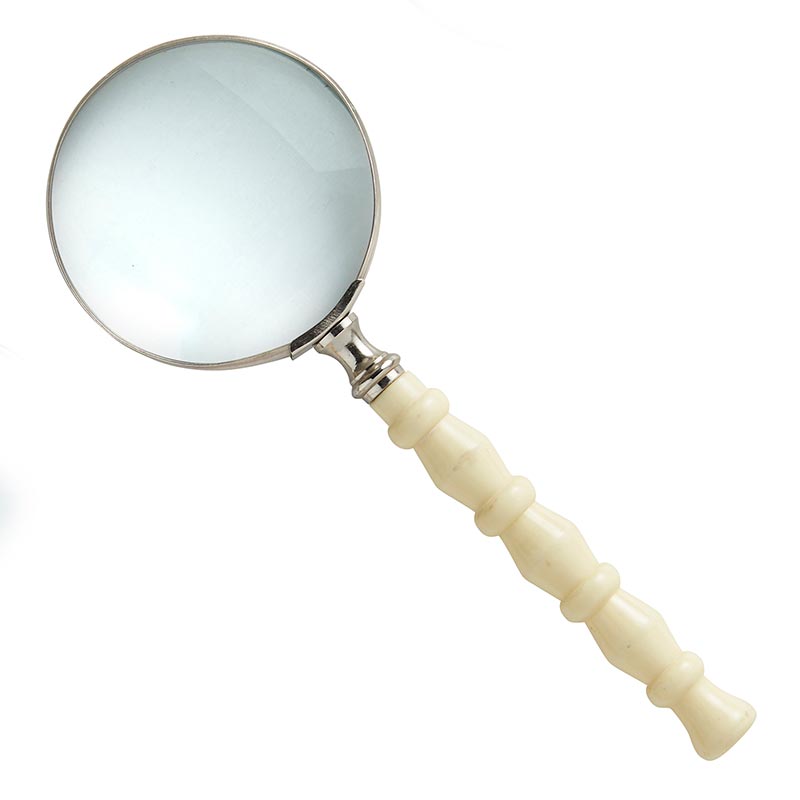 White Magnifying Glass | Decorative Handheld Magnifier