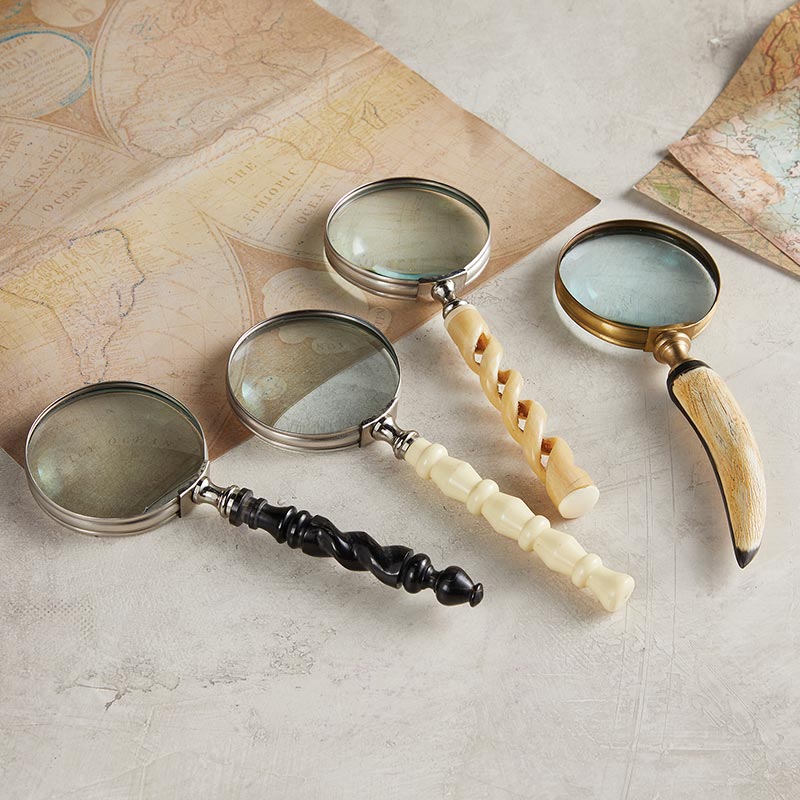 White Magnifying Glass | Decorative Handheld Magnifier