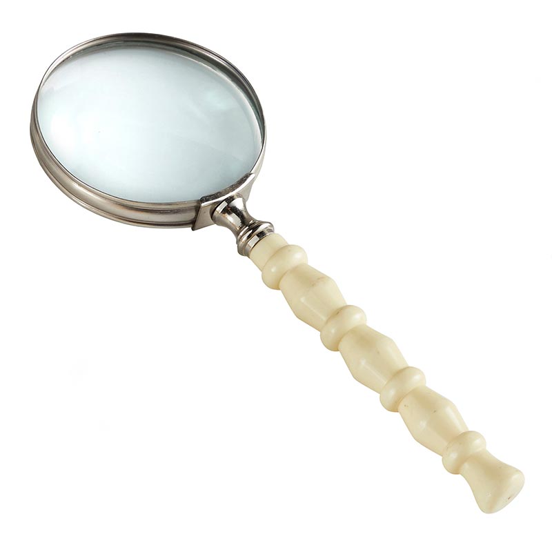 White Magnifying Glass | Decorative Handheld Magnifier