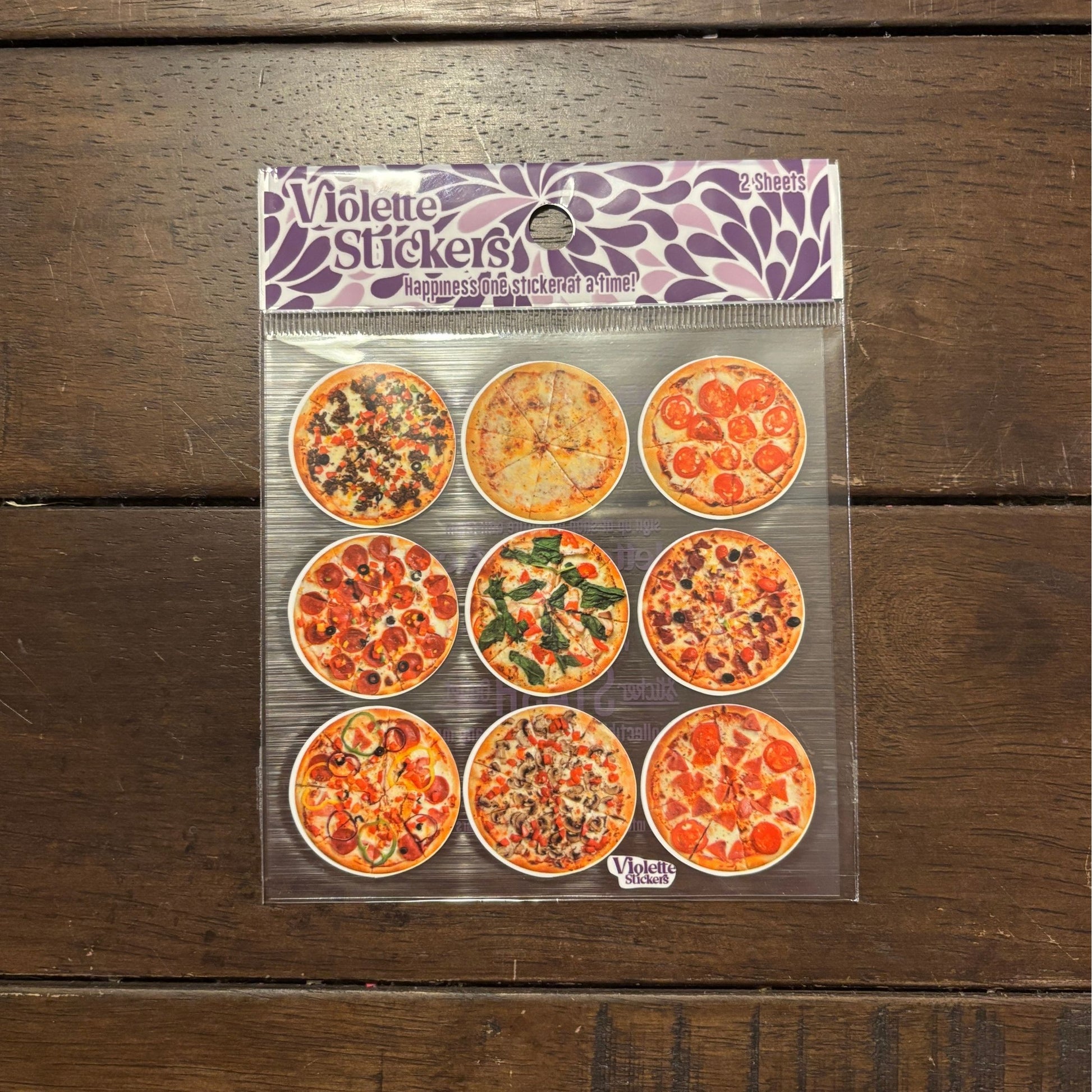 Whole Pizza Stickers | 4" x 4" Stickers | 2 Sheets-Violette Stickers-The Bullish Store