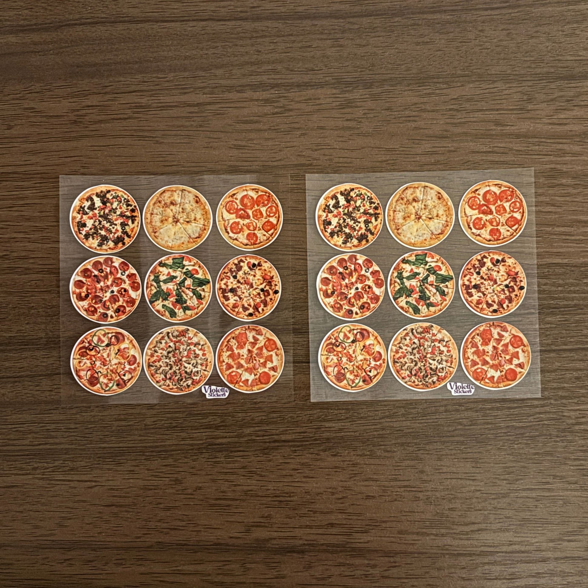 Whole Pizza Stickers | 4" x 4" Stickers | 2 Sheets-Violette Stickers-The Bullish Store