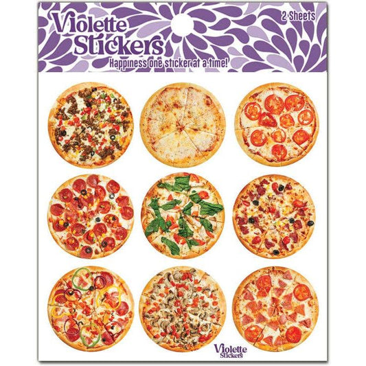 Whole Pizza Stickers | 4" x 4" Stickers | 2 Sheets-Violette Stickers-The Bullish Store