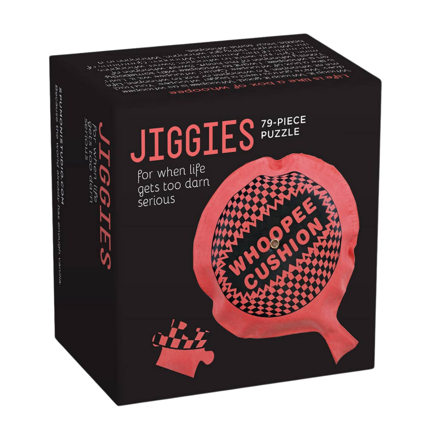 Whoopee Cushion Jiggie Puzzle | Funny Small Jigsaw Puzzle in Gift Box | Gag Gift, White Elephant Gift, Stocking Stuffer | 79 Pieces