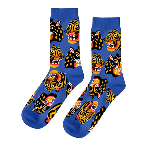 Wild Cats Large Crew Socks – Art by Kristina Micotti | Men's Sizing