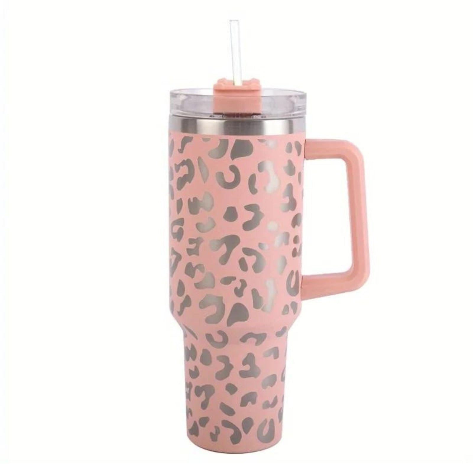 Wild Cheetah Print 40 oz Stainless Steel Insulated Handle Tumbler | XL Size with Straw