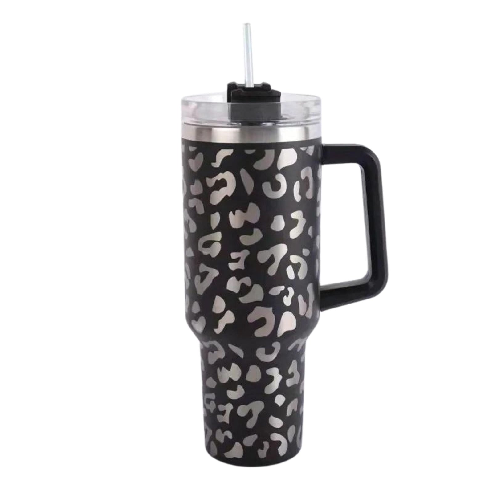 Wild Cheetah Print 40 oz Stainless Steel Insulated Handle Tumbler | XL Size with Straw