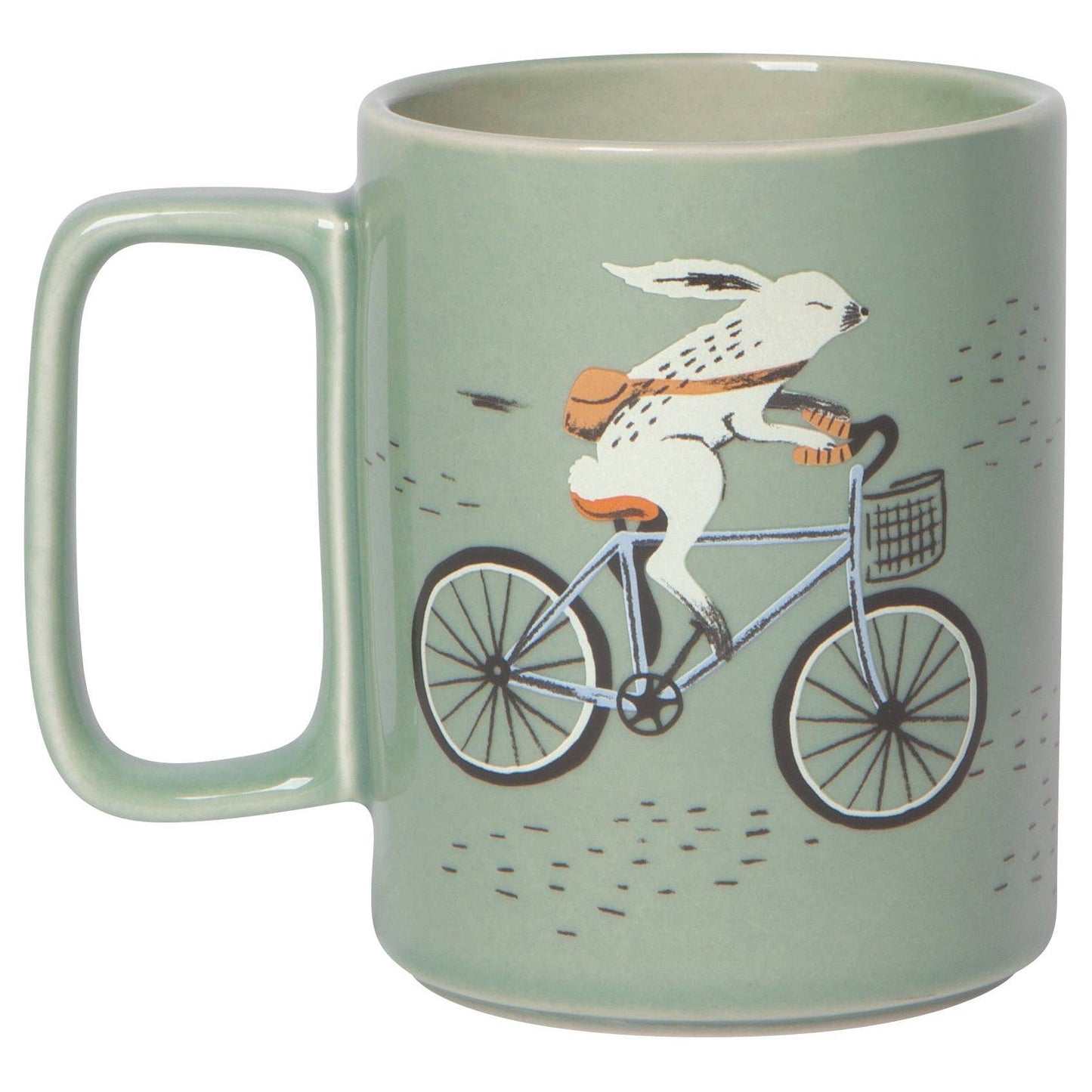 Wild Riders Ceramic Studio Mug | T-rex Dinosaur Coffee Tea Cup | 14 oz
