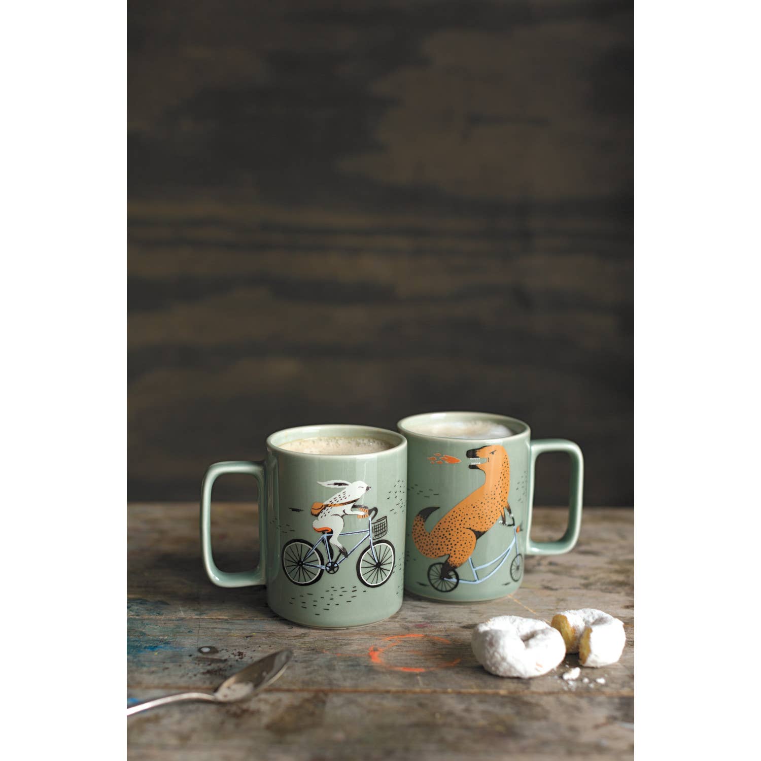 Wild Riders Ceramic Studio Mug | T-rex Dinosaur Coffee Tea Cup | 14 oz