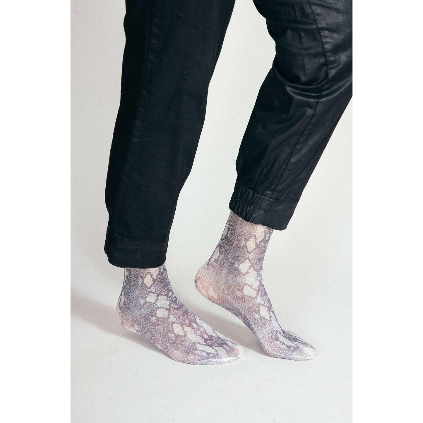 Wild Snakeskin Crew Socks Orange | Retro Snakeskin Print Socks Women 7 to 10