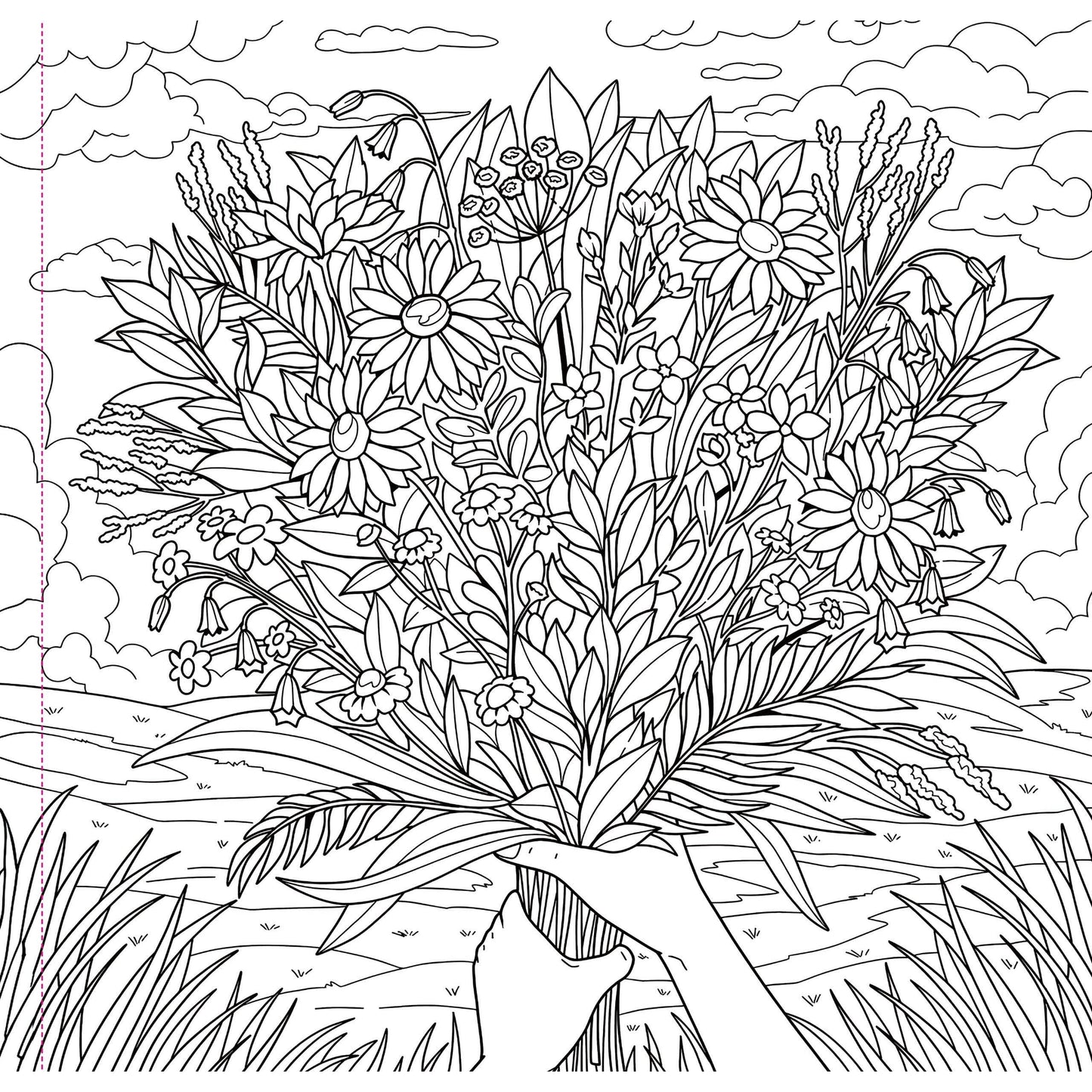 Wildflowers Adult Coloring Book | 31 Floral Designs on Premium Thick Pages for Relaxation & Creativity