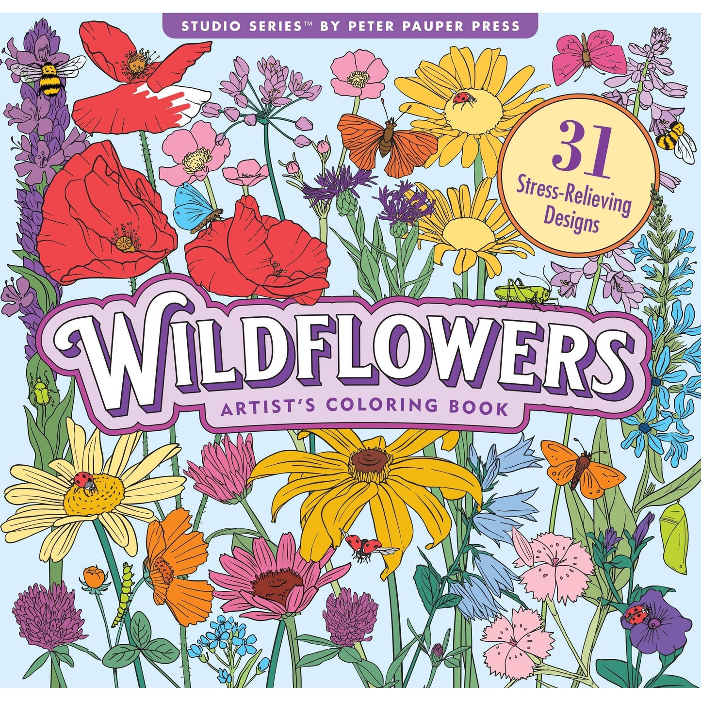 Wildflowers Adult Coloring Book | 31 Floral Designs on Premium Thick Pages for Relaxation & Creativity