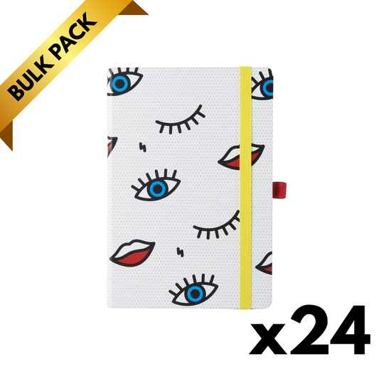 Wink Pop Art Notebook — Bulk Lot of 24 (Gifting, Events & Resale)-Mustard-The Bullish Store