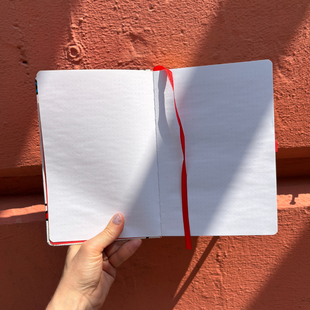 Wink Pop Art Notebook with 190 Dot Grid Pages-Mustard-The Bullish Store