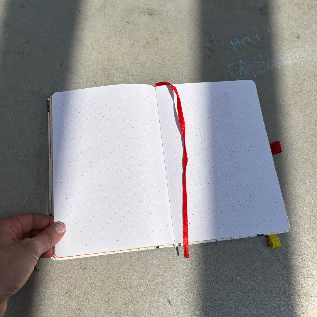 Wink Pop Art Notebook with 190 Dot Grid Pages-Mustard-The Bullish Store