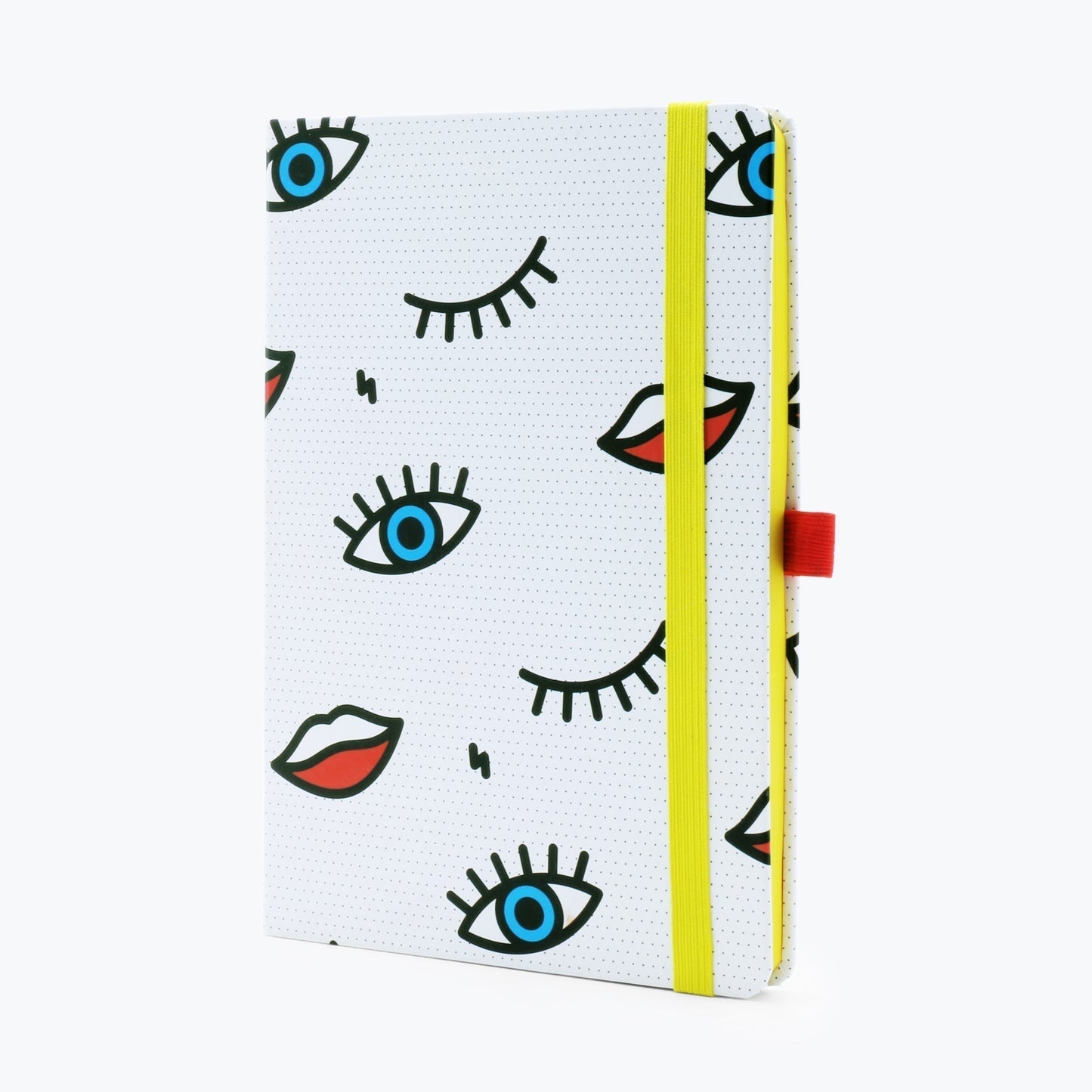 Wink Pop Art Notebook with 190 Dot Grid Pages | Hardbound Journal with Elastic Closure | Gift for Her