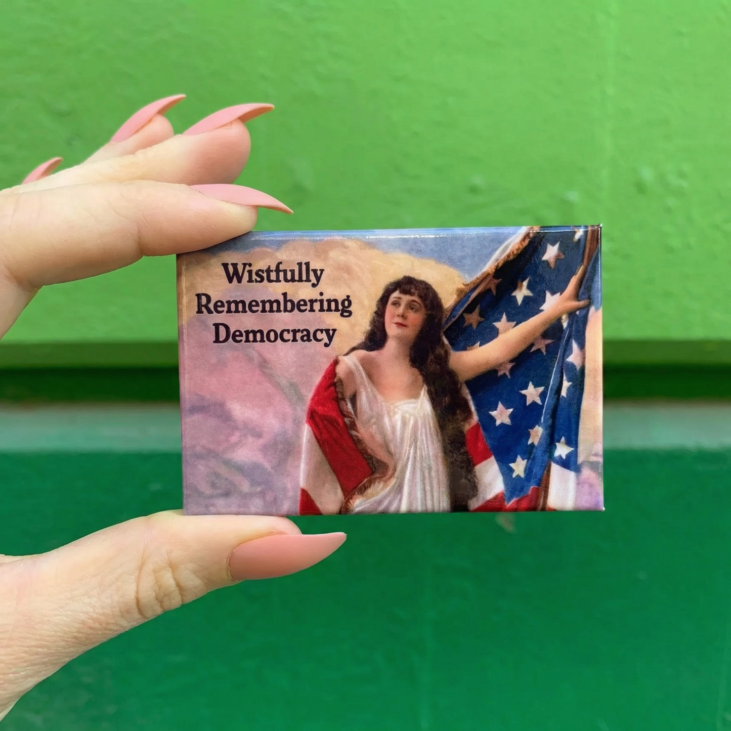 Wistfully Remembering Democracy Refrigerator Magnet | 3" x 2"