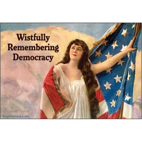 Wistfully Remembering Democracy Refrigerator Magnet | 3" x 2"