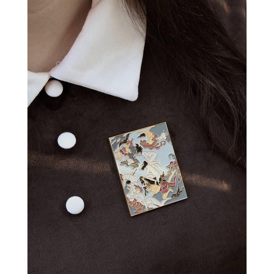 Witches Going to Their Sabbath Enamel Pin | Soft Lapel Pin | 2.35" x 1.8"