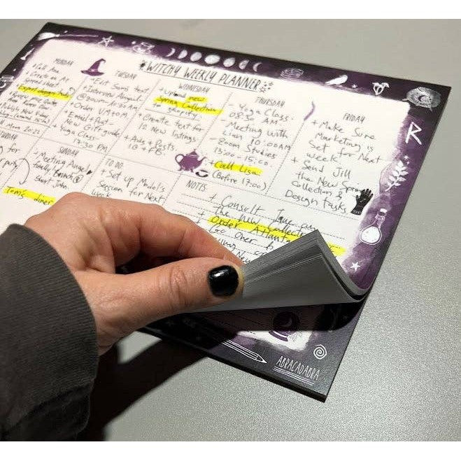 Witchy Weekly Planner | Desk Goth Office Accessories 8" x 11.6"