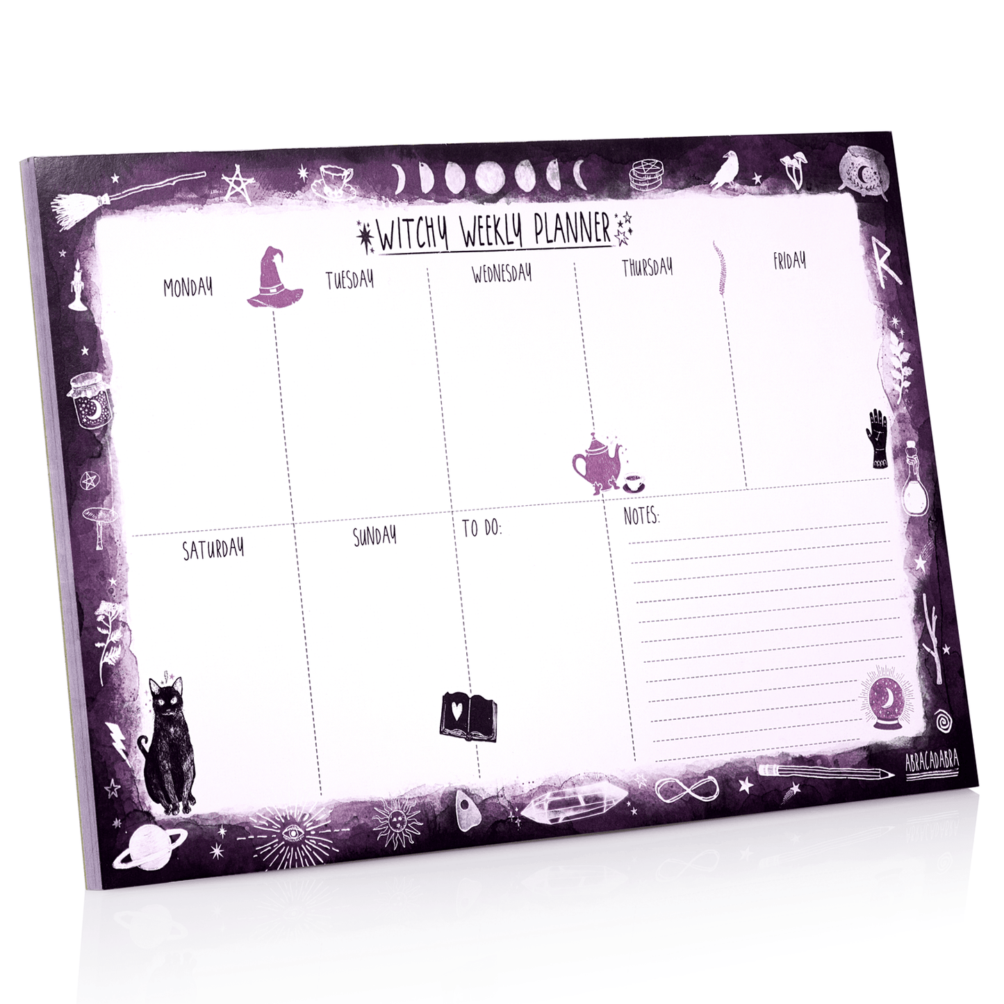 Witchy Weekly Planner | Desk Goth Office Accessories 8" x 11.6"