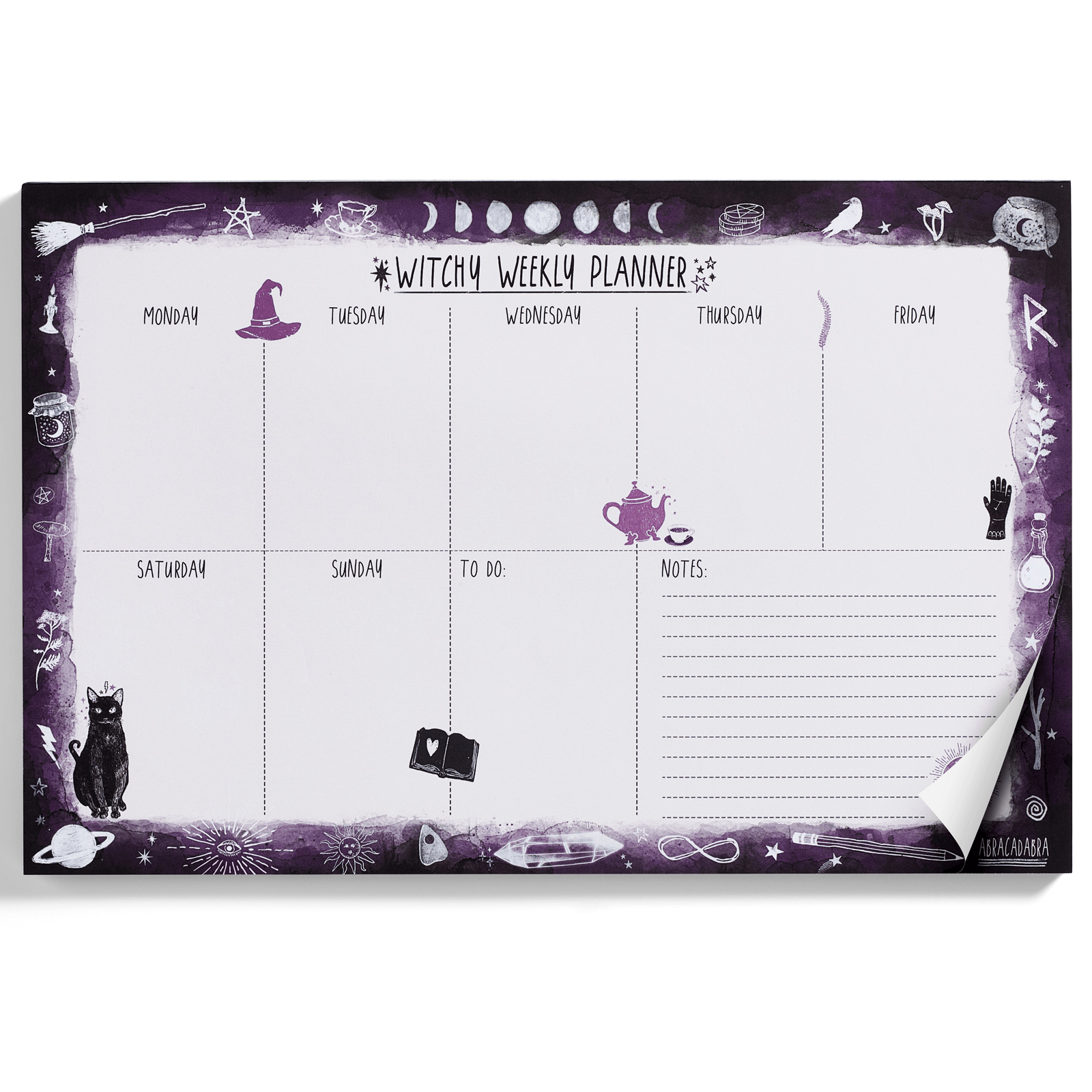 Witchy Weekly Planner | Desk Goth Office Accessories 8" x 11.6"