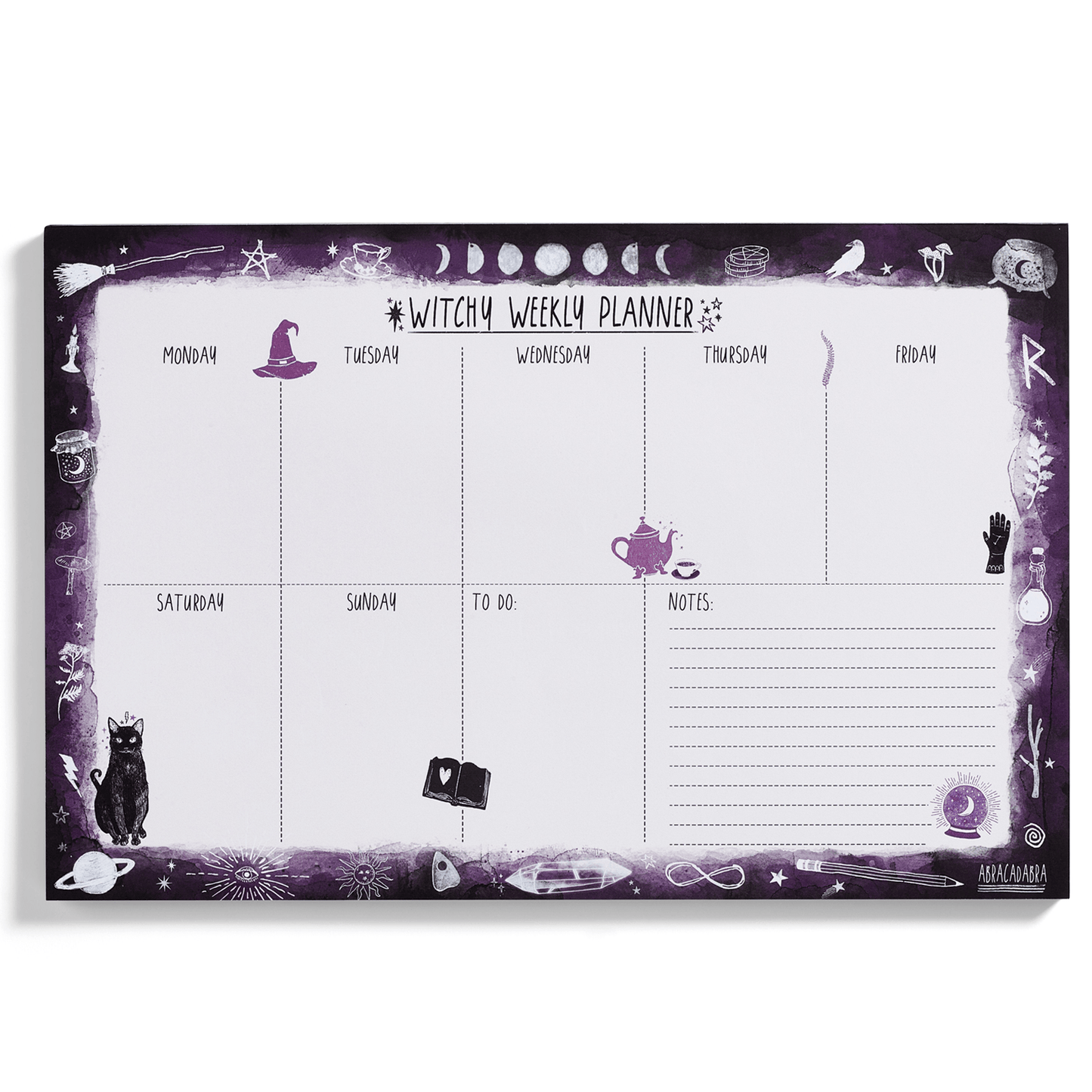 Witchy Weekly Planner | Desk Goth Office Accessories 8" x 11.6"