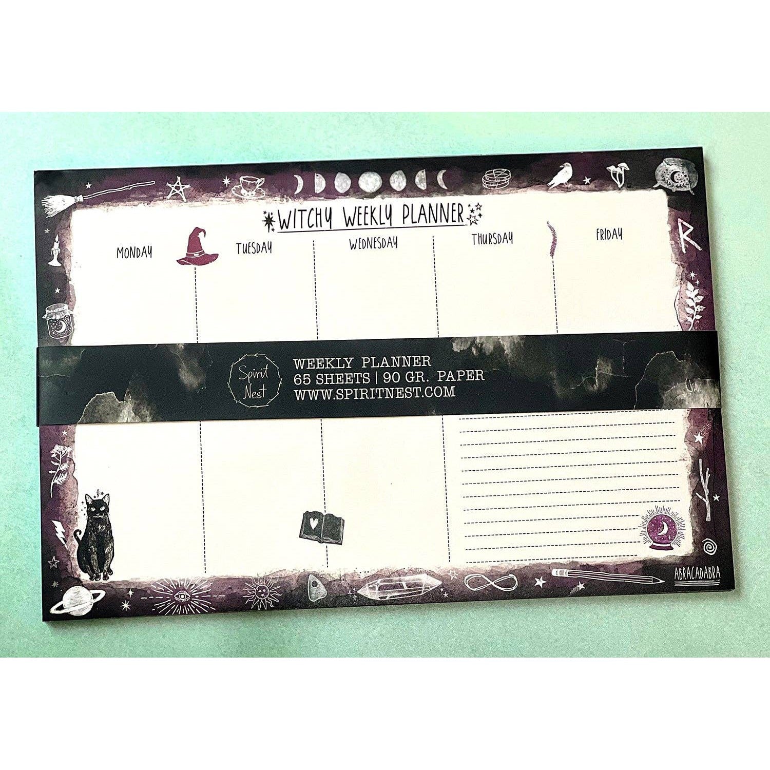 Witchy Weekly Planner | Desk Goth Office Accessories 8" x 11.6"